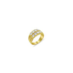 Yellow Gold Double Layer Diamond Ring