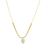 Yellow Gold Ball Chain Diamond Necklace