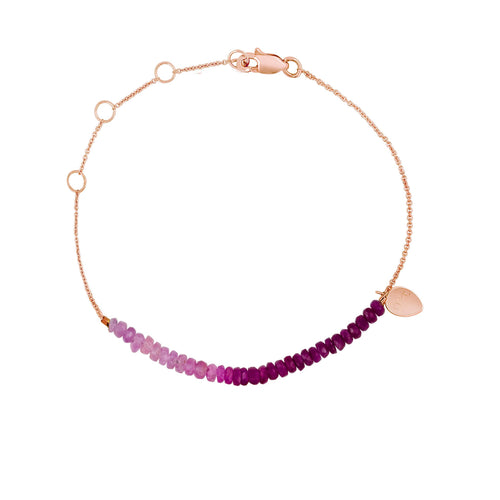 rose gold and ruby beaded bracelet