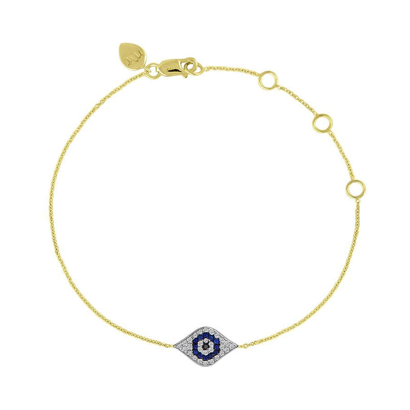 Evil Eye Bracelet with Blue Sapphires and Diamonds