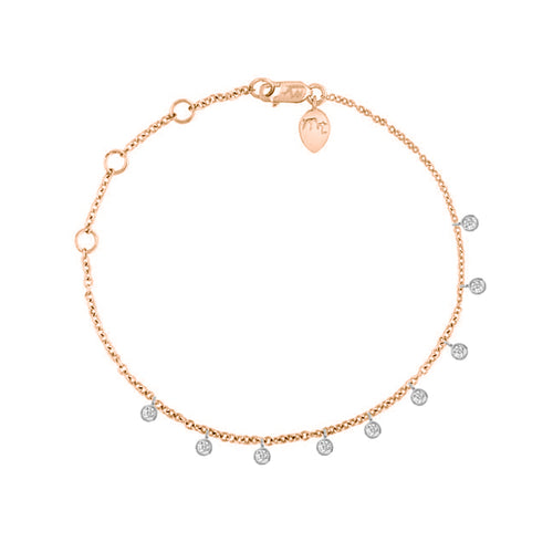 Rose Gold Bezel Diamond Bracelet