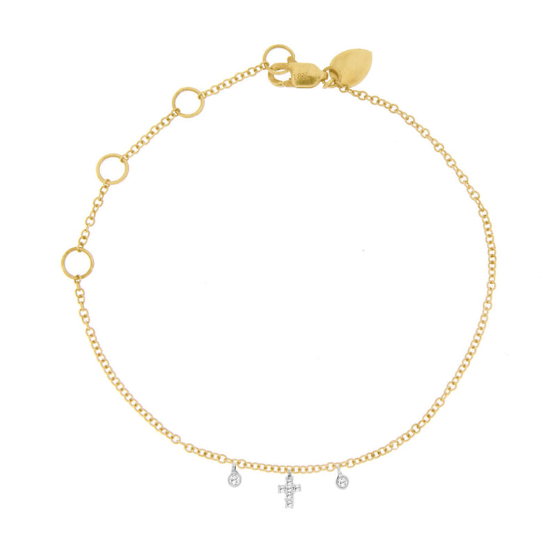 gold diamond cross bracelet