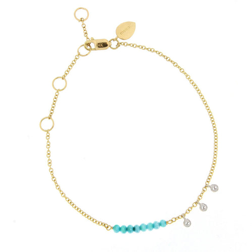 turquoise and gold bead bracelet