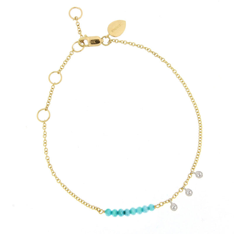 turquoise and gold bead bracelet