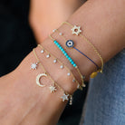 turquoise and gold bead bracelet