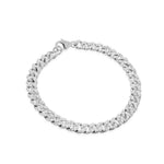 White Gold Chunky Cuban Diamond Link Bracelet