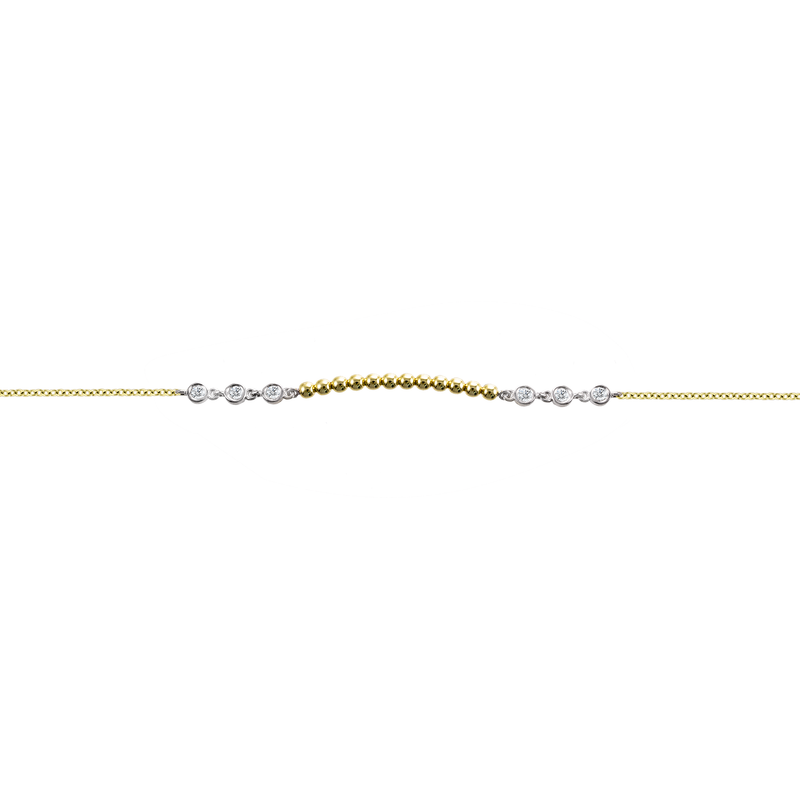 Spot Chain Bracelet with Diamond Bezels