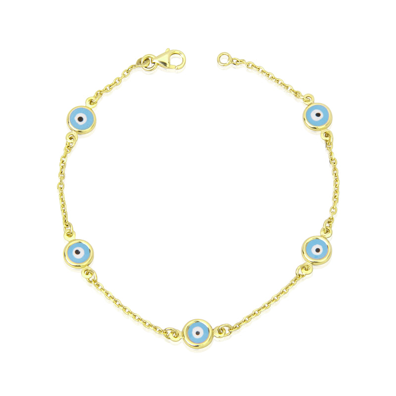 Yellow Gold Evil Eye Bracelet