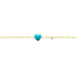 Turquoise Heart Paperclip Bracelet