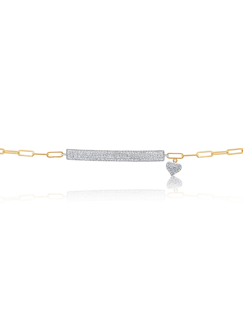 Meira T Yellow Gold Paper Clip Bar Bracelet