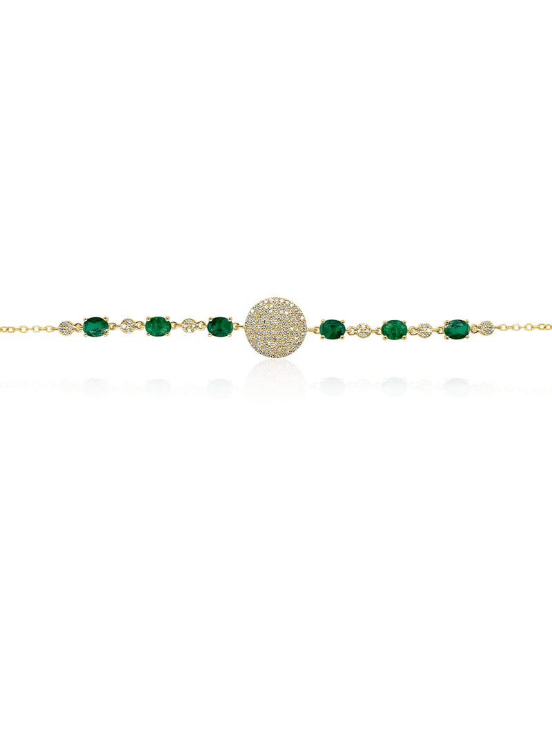 Diamond And Emerald Bracelet