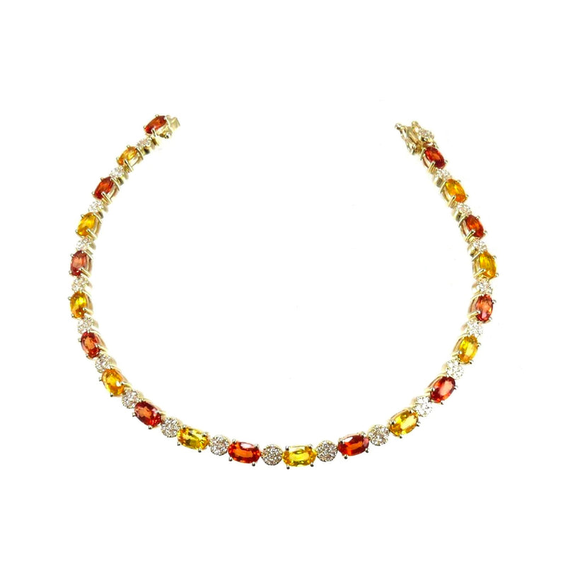 Yellow Gold with Yellow and Orange Sapphires Bracelet