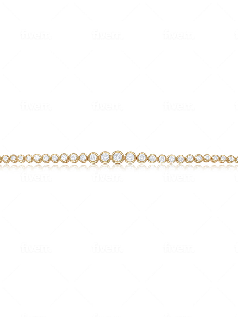Yellow Gold Diamond Bezel Bracelet