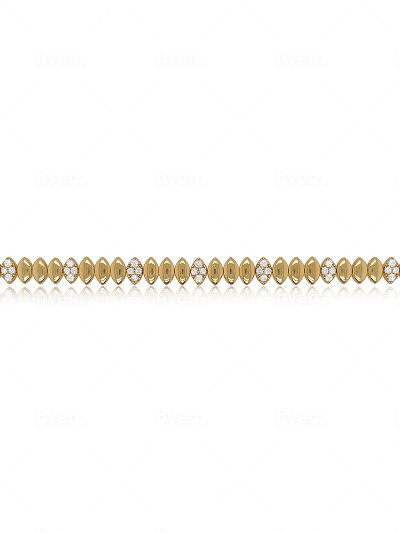 Yellow Gold and Diamond Teardrop Bracelet- ONLINE EXCLUSIVE