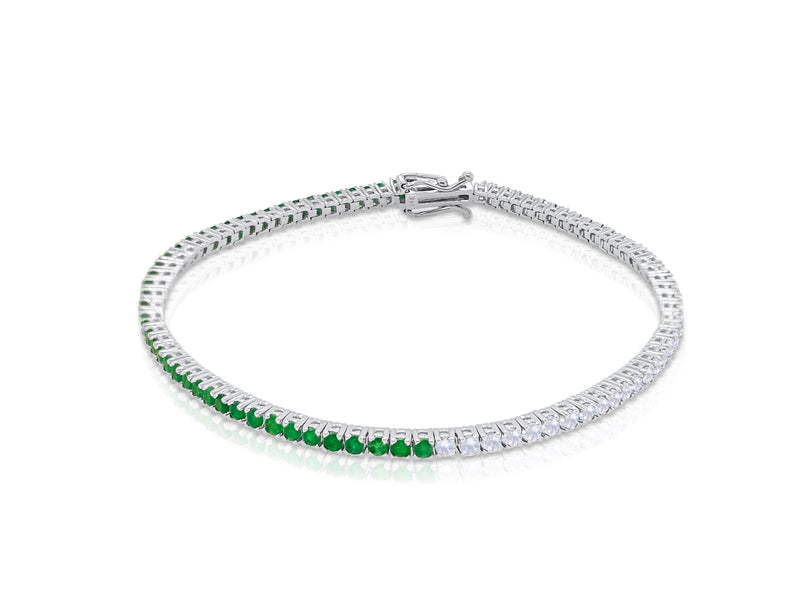 Half And Half Emerald Tennis Bracelet