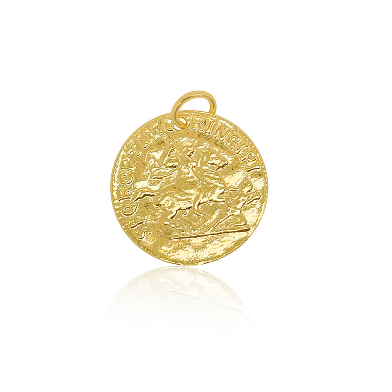 Yellow Gold Ancient Rome Coin Charm-25 mm