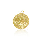 Yellow Gold Ancient Rome Coin Charm-25 mm