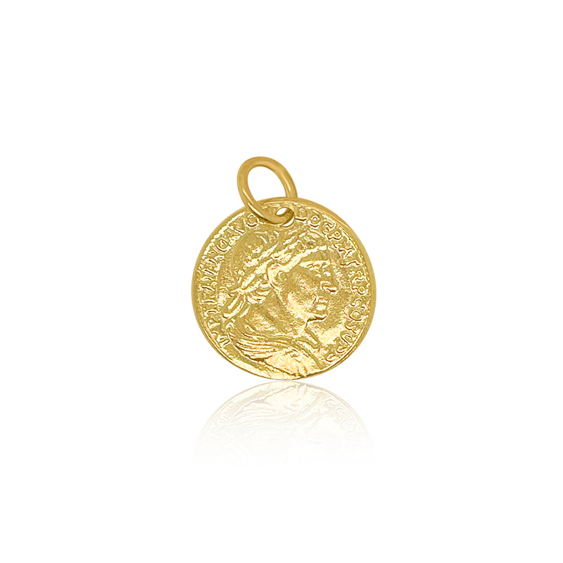 Yellow Gold Ancient Rome Coin Charm-20 mm