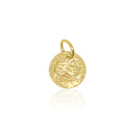 Yellow Gold Ancient Rome Coin Charm-10 mm