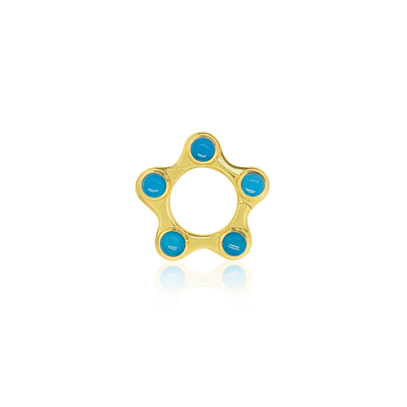 Yellow Gold Turquoise Charm Holder