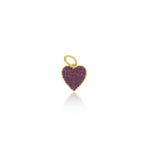Dainty Yellow Gold Ruby Heart Charm