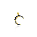 Yellow Gold Blue Sapphire Moon Charm *ONLINE EXCLUSIVE*