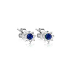 Sisterly Style Blue Sapphire White Gold Flower Stud | Online Exclusive