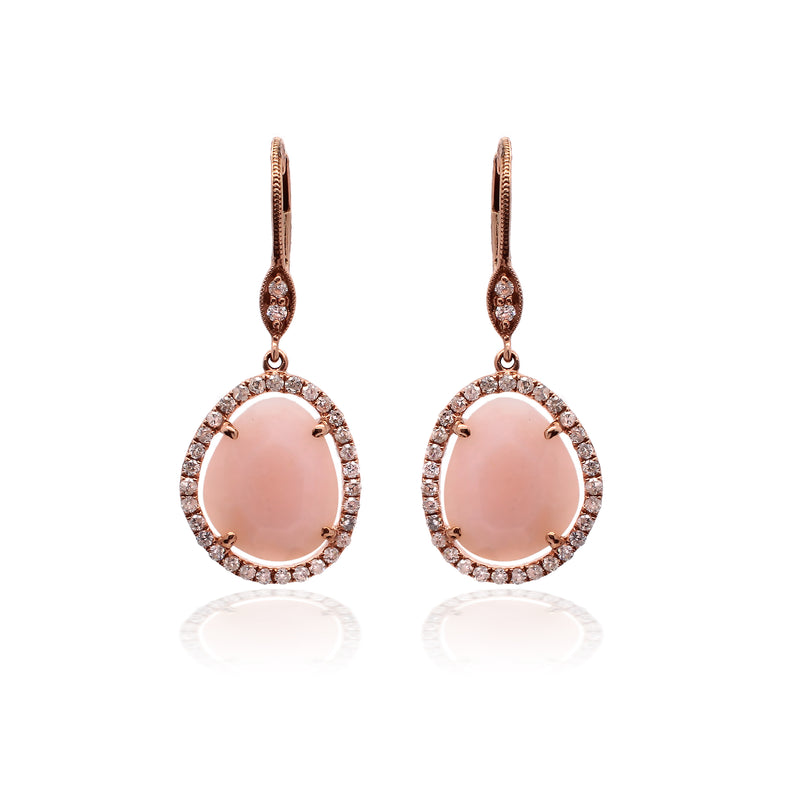 Pink Opal Drop Earrings