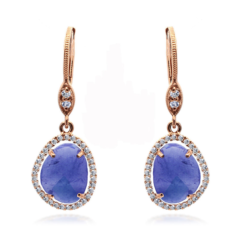 Rose gold tanzanite earrings discount