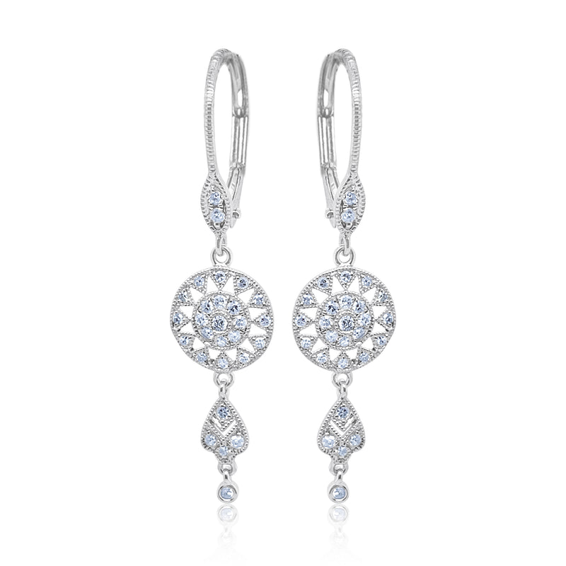 White Gold Drop Diamond Earrings