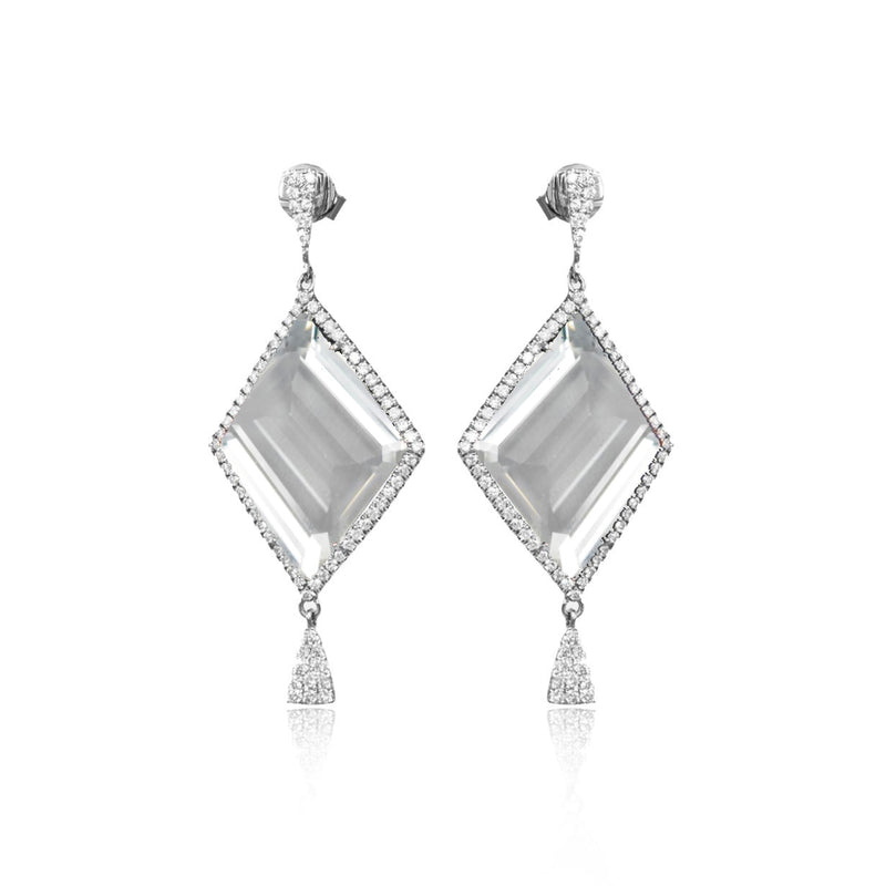 White Topaz Kite Drop Earrings