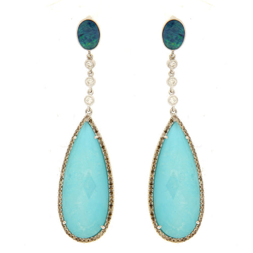 Turquoise and Opal Earring 