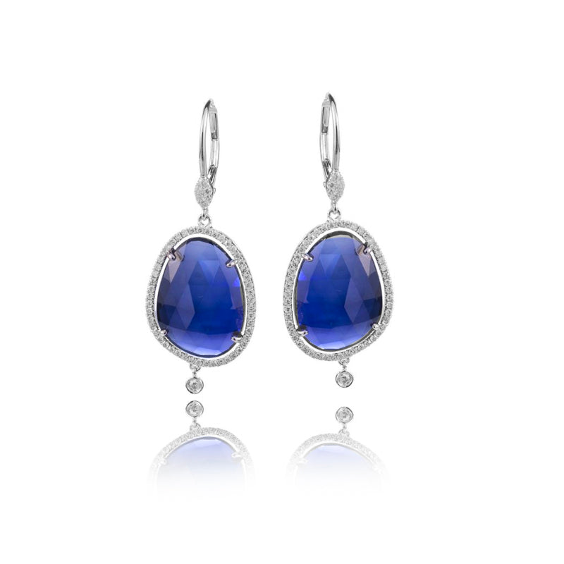 Blue Sapphire Drop Earrings