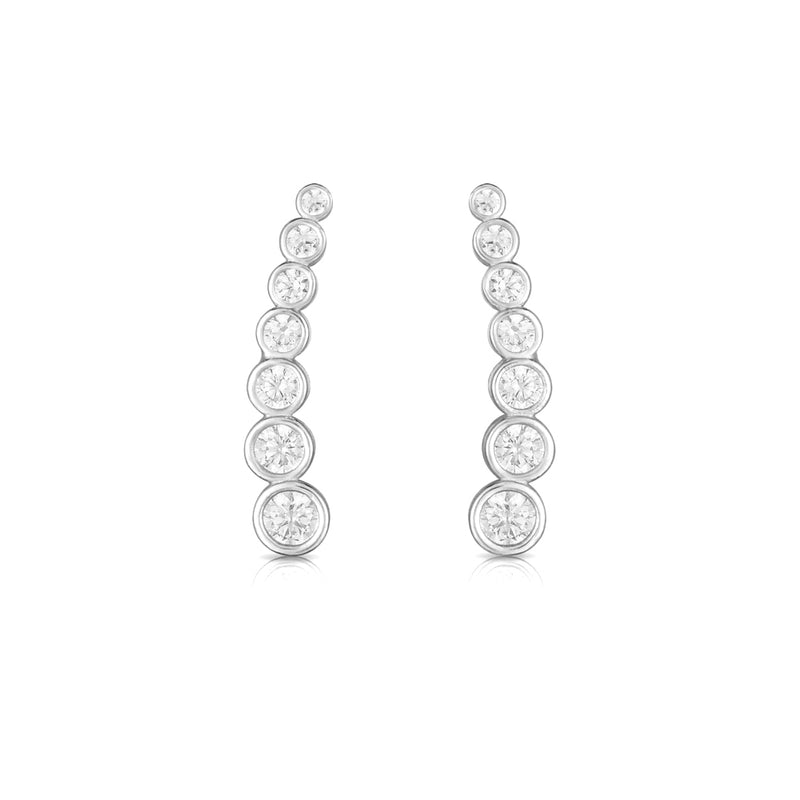 White Gold Bezel Ear Climber