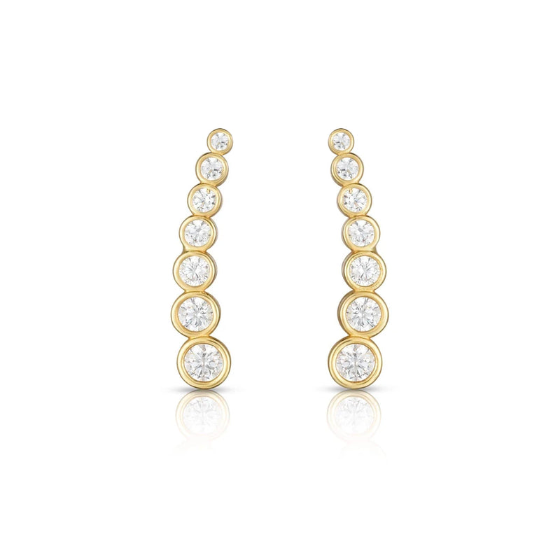 Yellow Gold Bezel Ear Climber