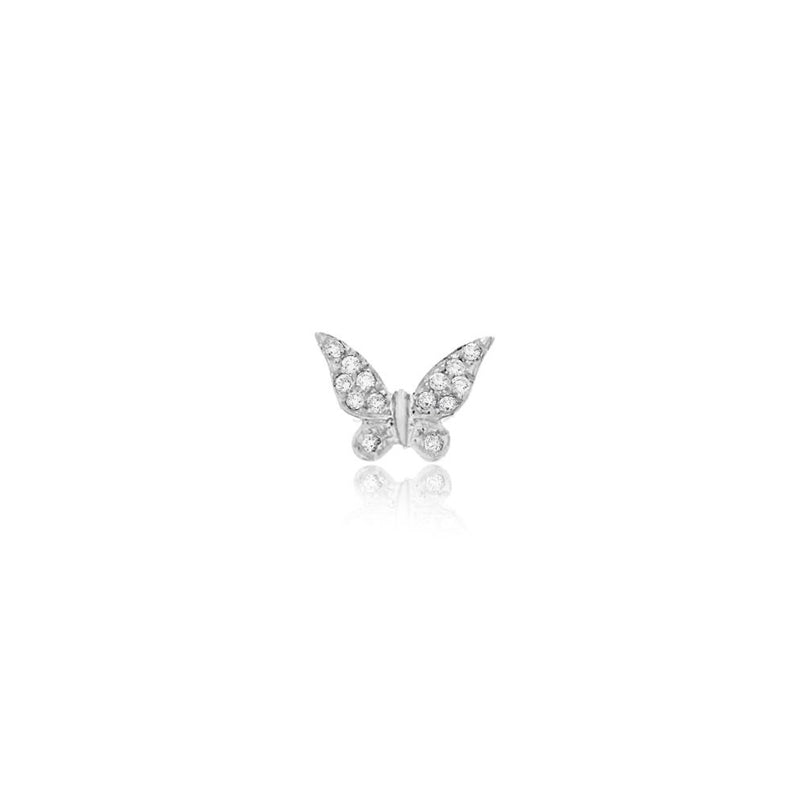 White Gold Butterfly Diamond stud (single)