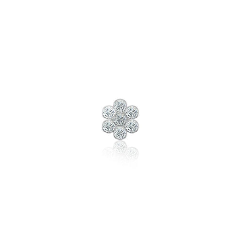white gold diamond flower stud