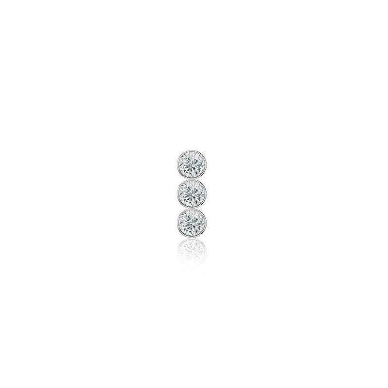 white gold bezel stick studs