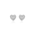 white gold and diamond heart studs set