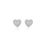 White Gold Diamond Heart Studs (set)