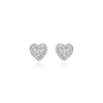 white gold and diamond heart studs set