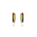 Yellow Gold Rainbow Huggie