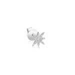 White Gold Diamond Starburst Stud Earrings (single)
