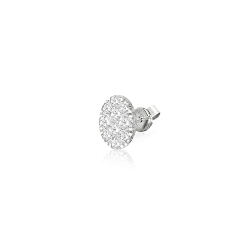 white gold oval diamond stud (single)