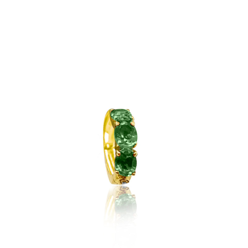 Yellow Gold Peridot Huggie Earring Half Pair