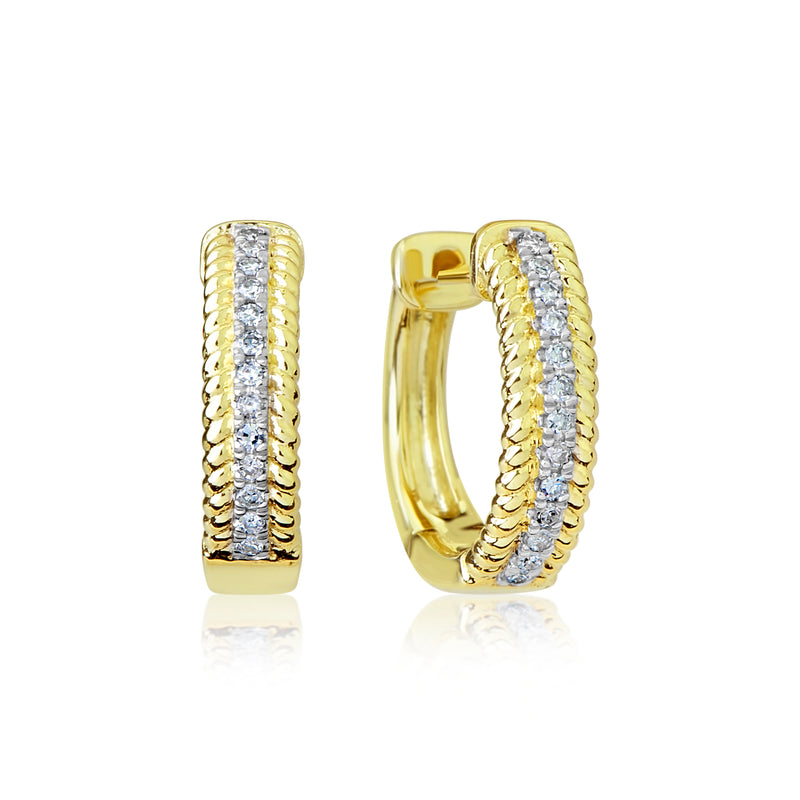 Yellow Gold and Diamonds Hoops
