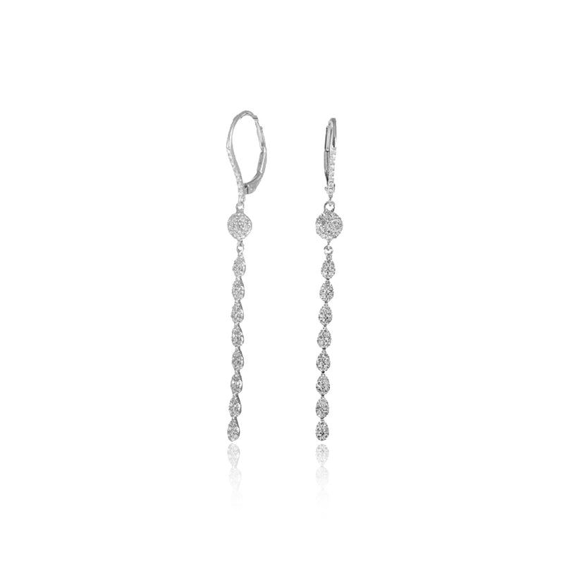 White Gold Drop Diamond Earrings