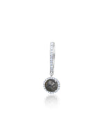 White Gold Rough Diamond Hoop Earring Half Pair