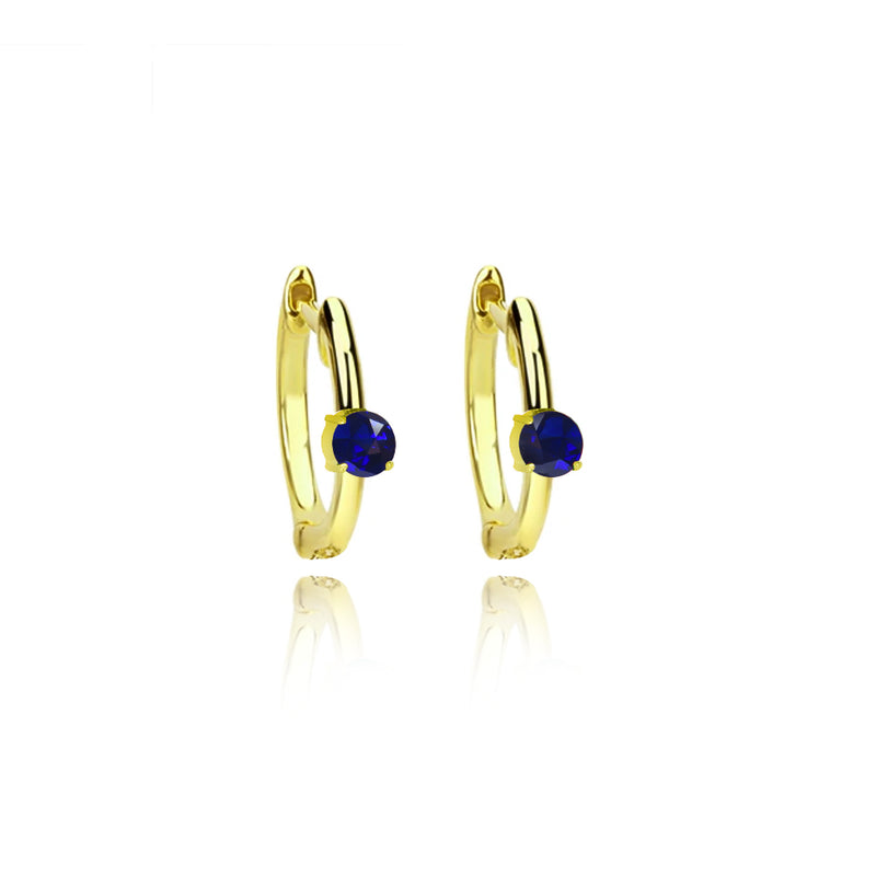 Blue Sapphire Huggies