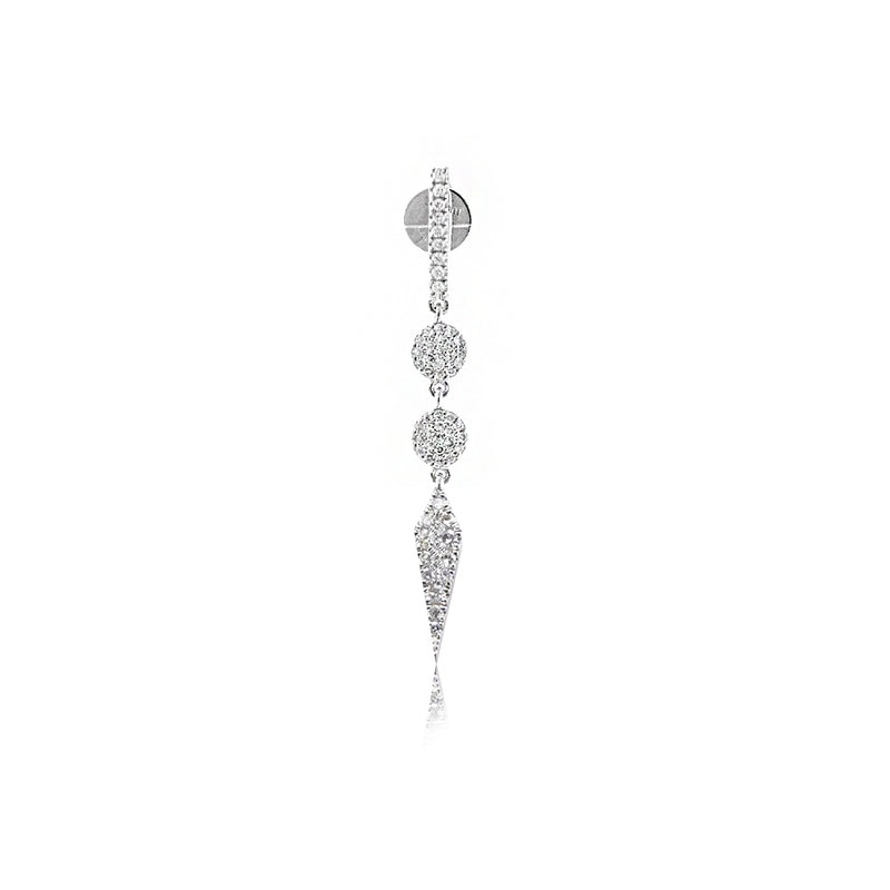 White Gold Dagger Fringe Earring